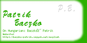 patrik baczko business card